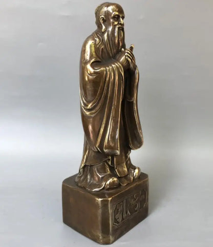 China brass Confucian school founder Confucius crafts statue