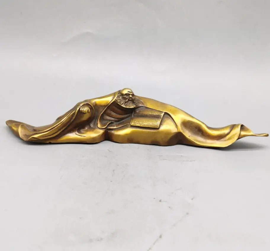 China brass DARUMA Patriarch paper weight crafts statue