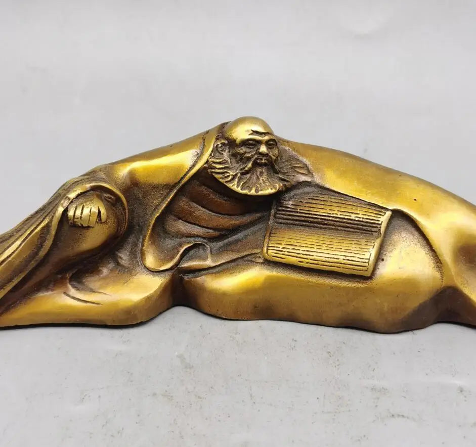 China brass DARUMA Patriarch paper weight crafts statue