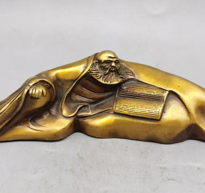 China brass DARUMA Patriarch paper weight crafts statue