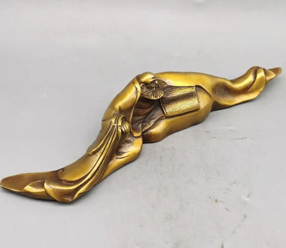 China brass DARUMA Patriarch paper weight crafts statue