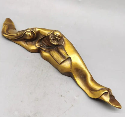 China brass DARUMA Patriarch paper weight crafts statue