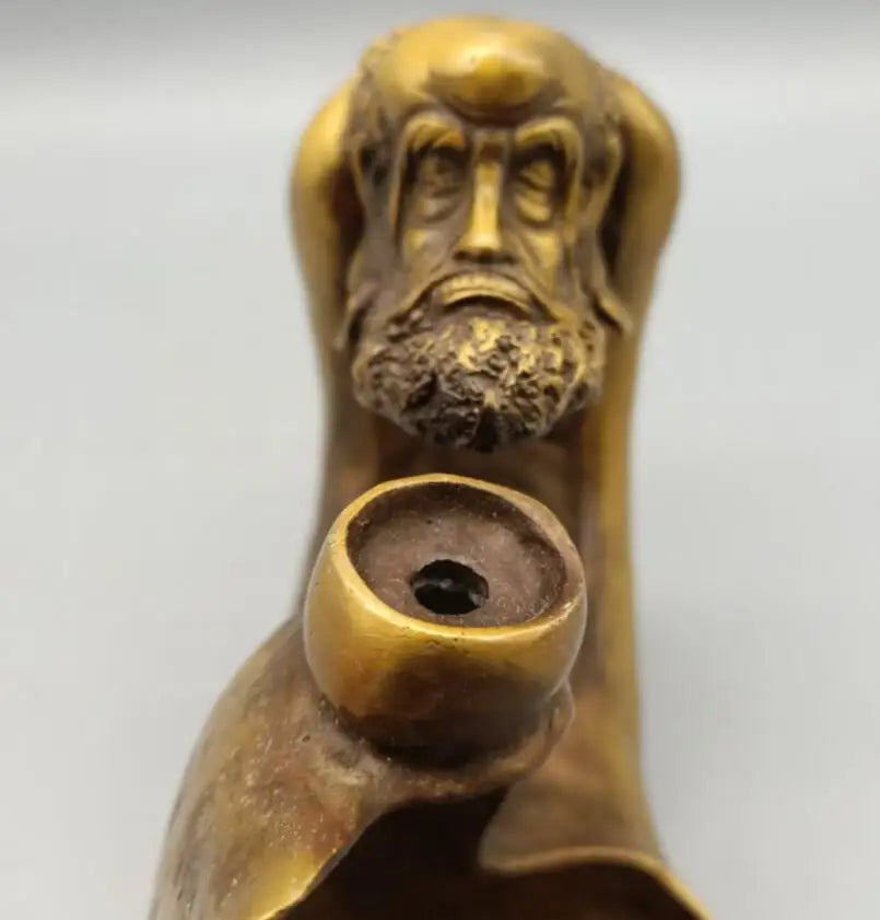 China brass Dharma Master pour Backflow incense Burner crafts statue