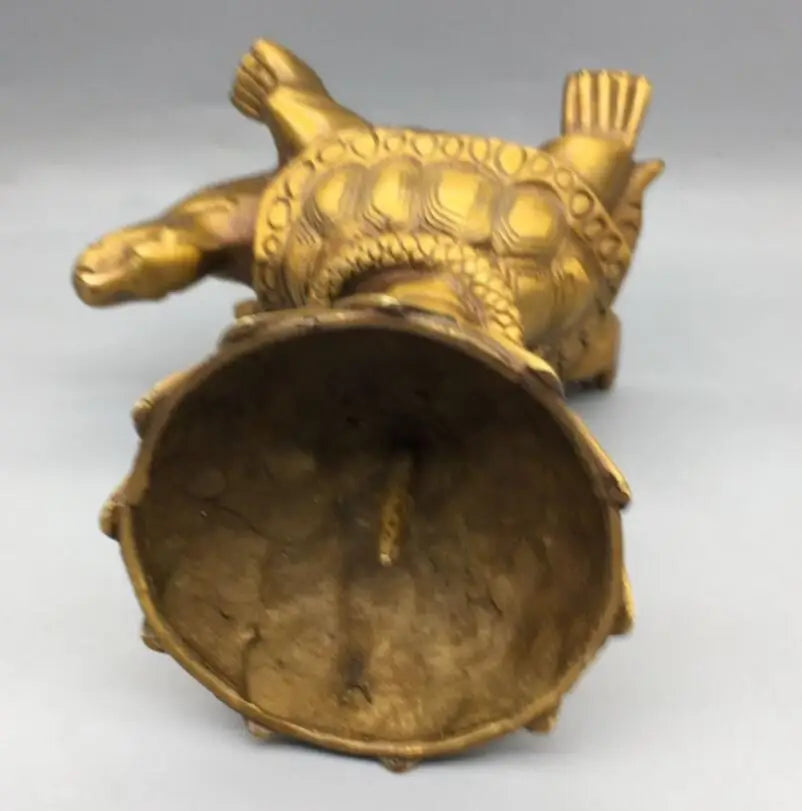 China brass Dragon turtle Candle holders crafts statue A pair