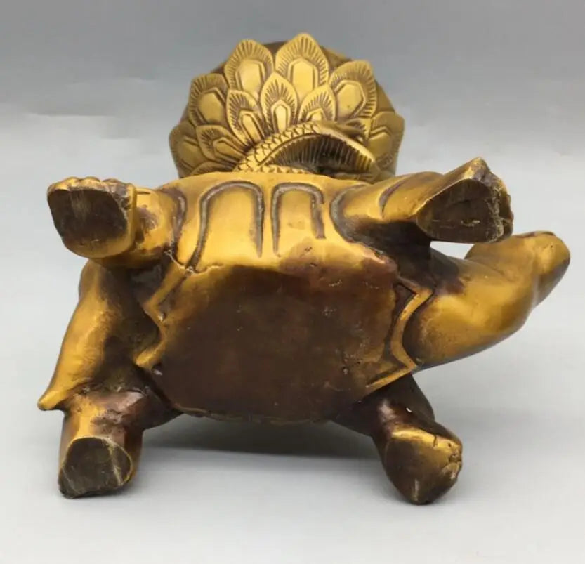 China brass Dragon turtle Candle holders crafts statue A pair
