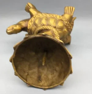 China brass Dragon turtle Candle holders crafts statue A pair