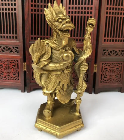 China brass East Sea dragon king crafts statue