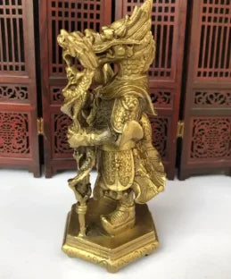 China brass East Sea dragon king crafts statue