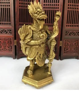 China brass East Sea dragon king crafts statue