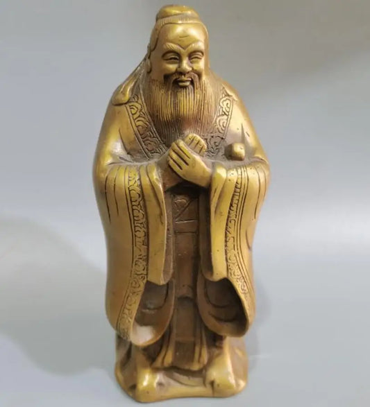 China brass Educator Confucius crafts statue