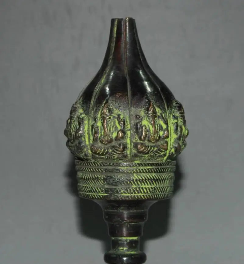 China brass Elephant God lotus candlestick crafts statue