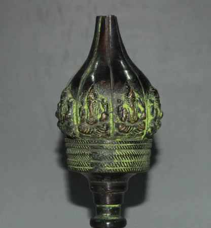 China brass Elephant God lotus candlestick crafts statue