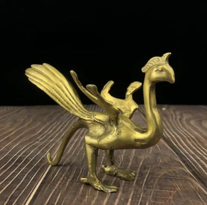 China brass Four great god beast crafts statue A set