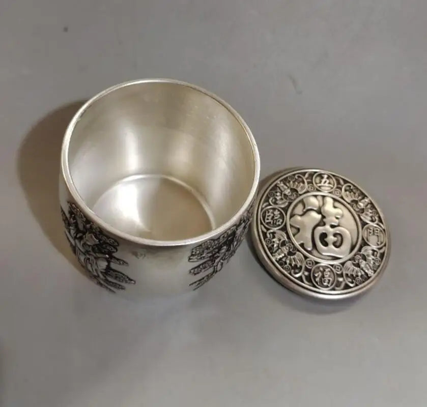 China brass Fu Lu Shou Xi tea Cans crafts statue