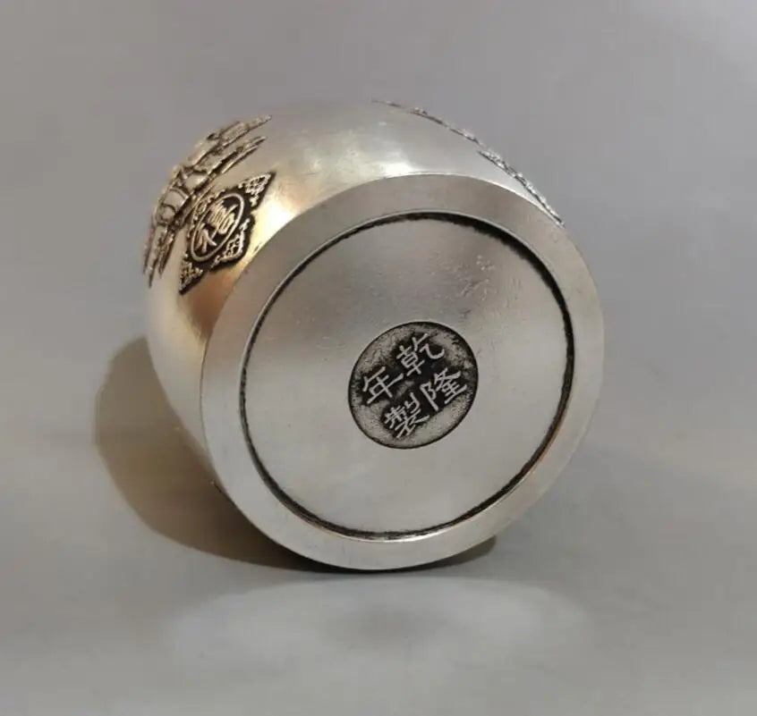 China brass Fu Lu Shou Xi tea Cans crafts statue