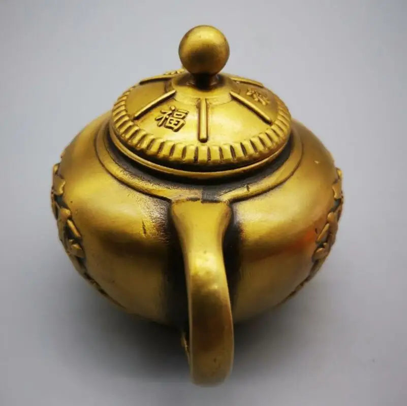 China brass Fu Lu Shou teapot crafts statue