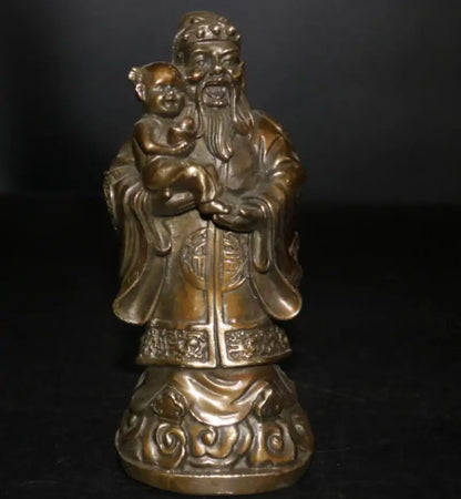 China brass Fu lu shou Buddha crafts statue