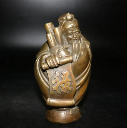 China brass Fu lu shou three Buddha crafts statue
