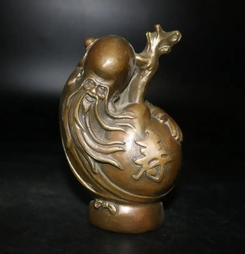 China brass Fu lu shou three Buddha crafts statue