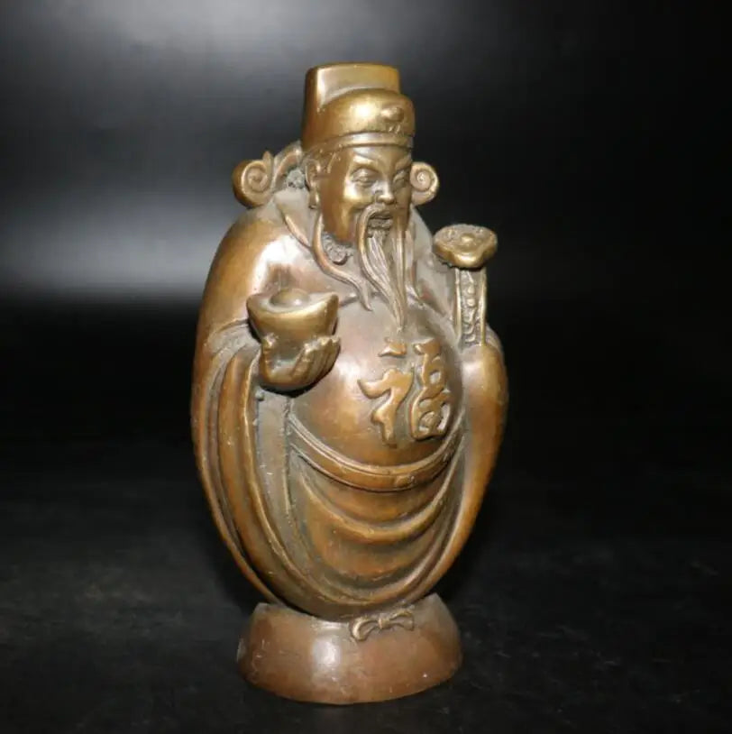 China brass Fu lu shou three Buddha crafts statue