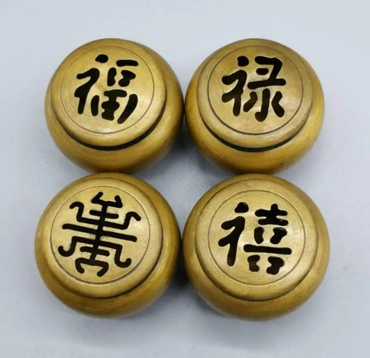 China brass Fu lu shou xi small Incense burner crafts statue A set
