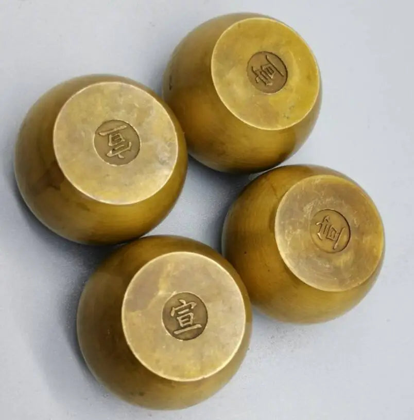 China brass Fu lu shou xi small Incense burner crafts statue A set