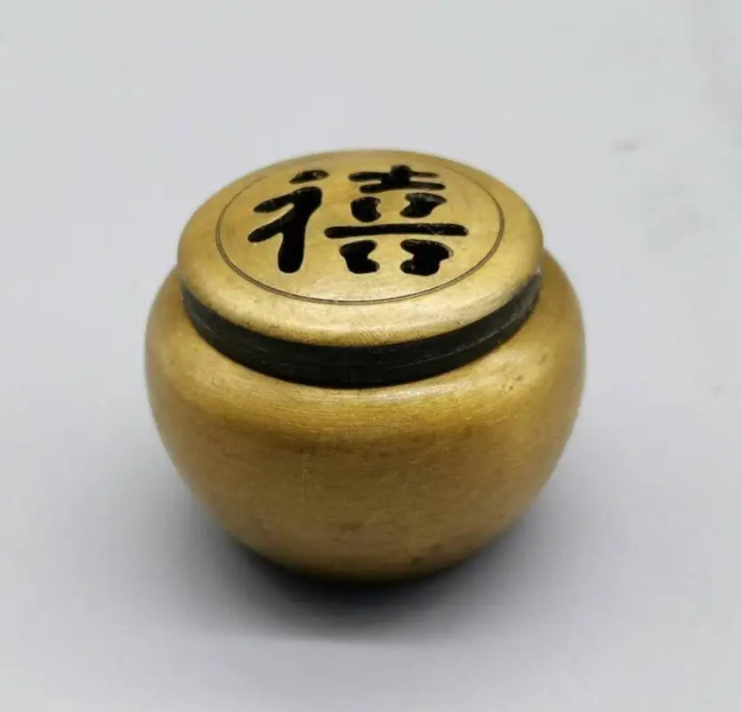 China brass Fu lu shou xi small Incense burner crafts statue A set