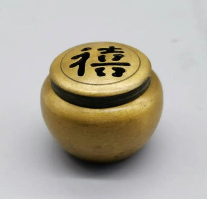 China brass Fu lu shou xi small Incense burner crafts statue A set