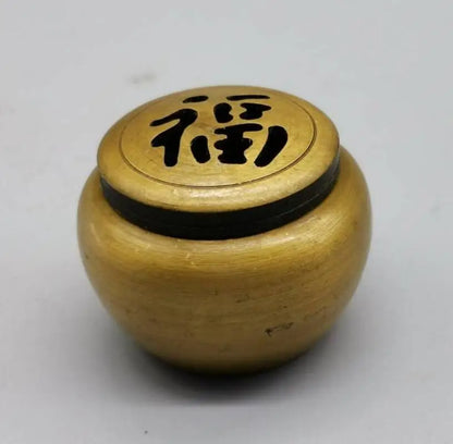 China brass Fu lu shou xi small Incense burner crafts statue A set