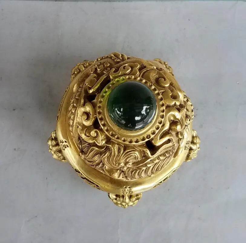 China brass Geomantic omen recruit wealth lion crafts statue