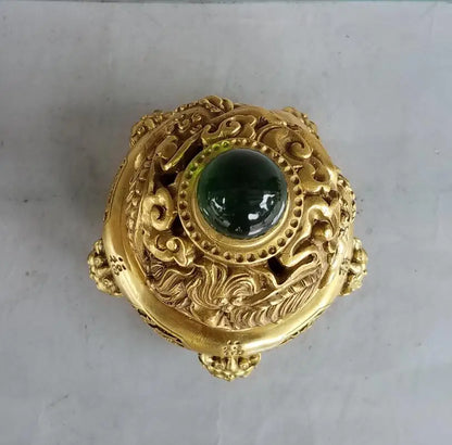 China brass Geomantic omen recruit wealth lion crafts statue