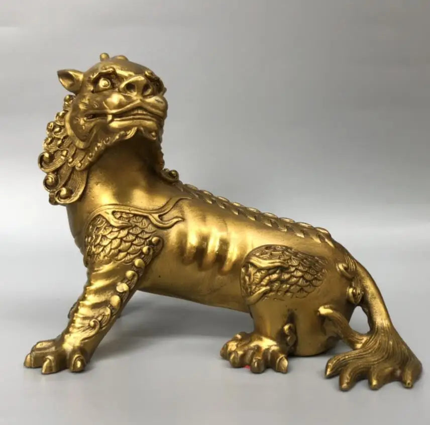 China brass God beast crafts statue