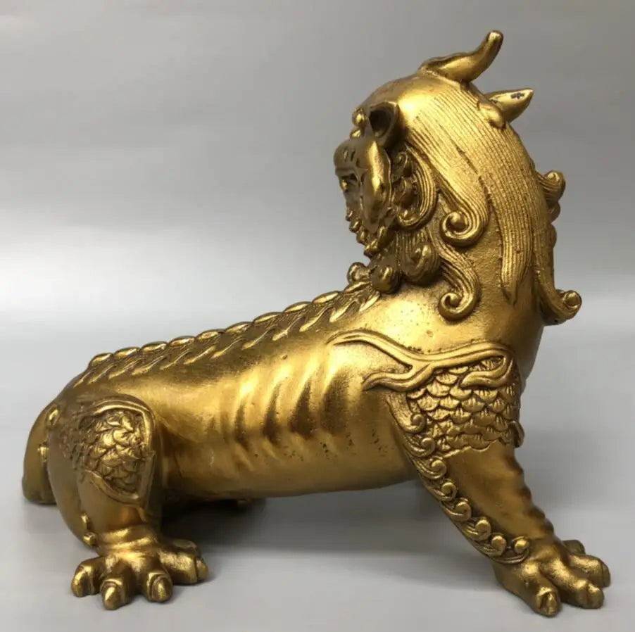 China brass God beast crafts statue