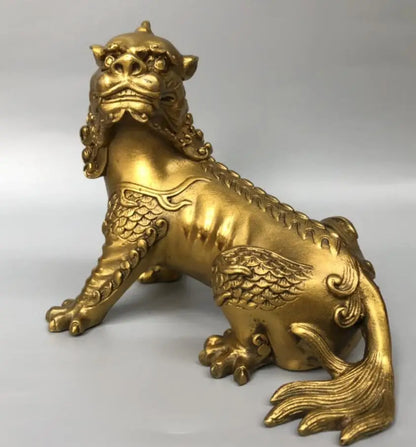 China brass God beast crafts statue