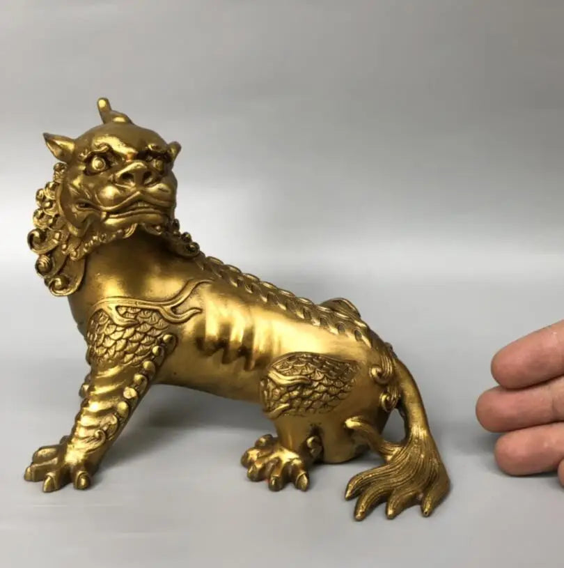 China brass God beast crafts statue