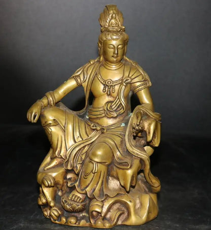 China brass Goddess of mercy bodhisattva Buddha crafts statue