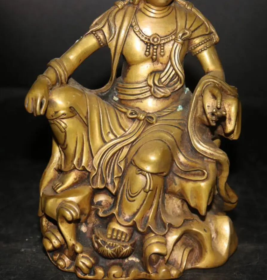 China brass Goddess of mercy bodhisattva Buddha crafts statue