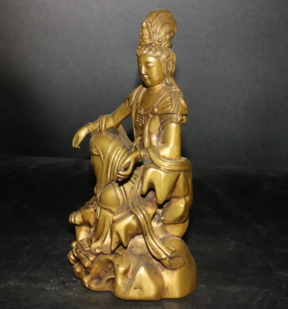 China brass Goddess of mercy bodhisattva Buddha crafts statue