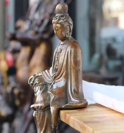 China brass Goddess of mercy bodhisattva Buddha crafts statue