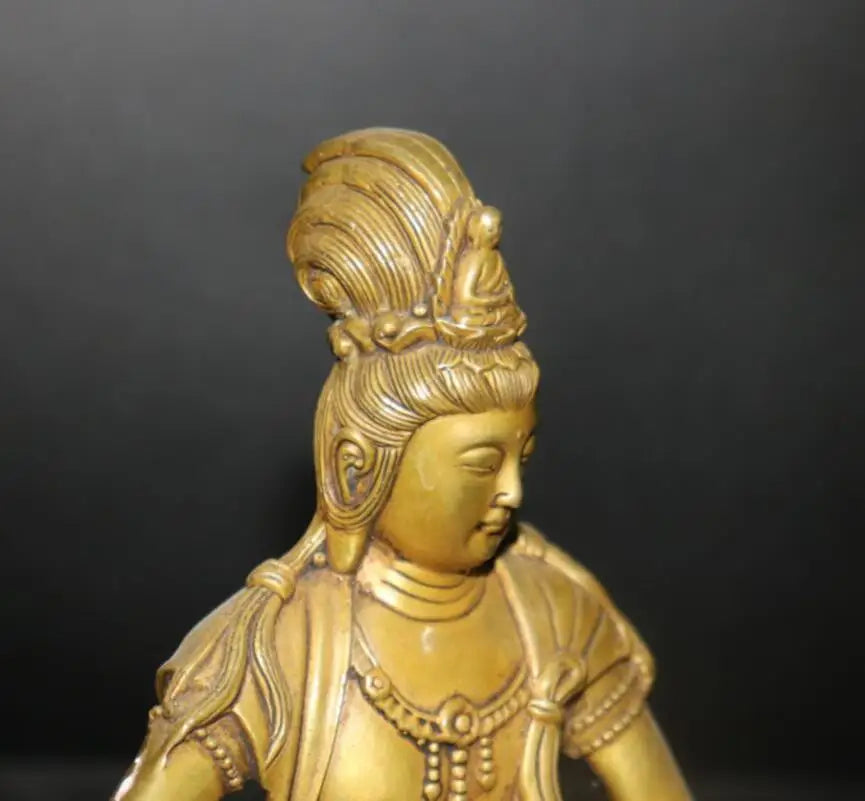 China brass Goddess of mercy bodhisattva Buddha crafts statue