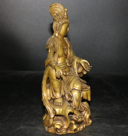 China brass Goddess of mercy bodhisattva Buddha crafts statue