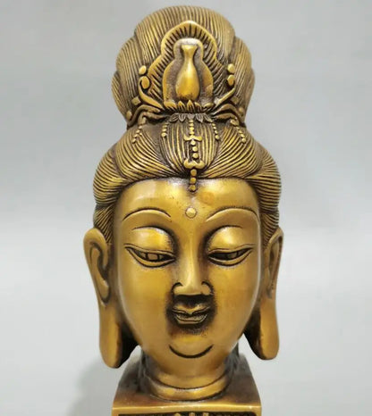 China brass Goddess of mercy bodhisattva Seal crafts statue