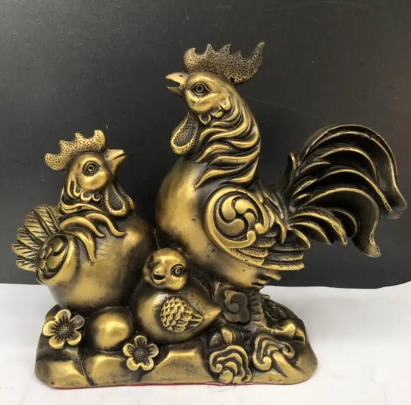 China brass Golden chicken wealth crafts statue