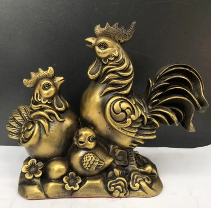 China brass Golden chicken wealth crafts statue