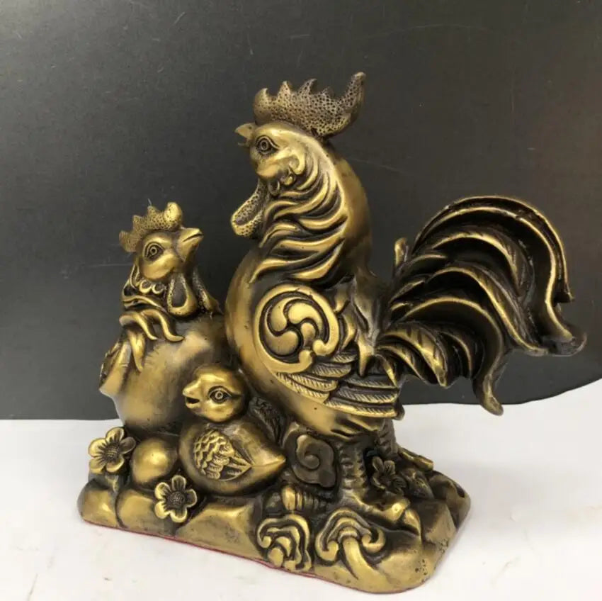 China brass Golden chicken wealth crafts statue