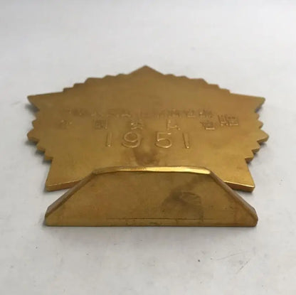 China brass Great leader Chairman MAO badge crafts statue