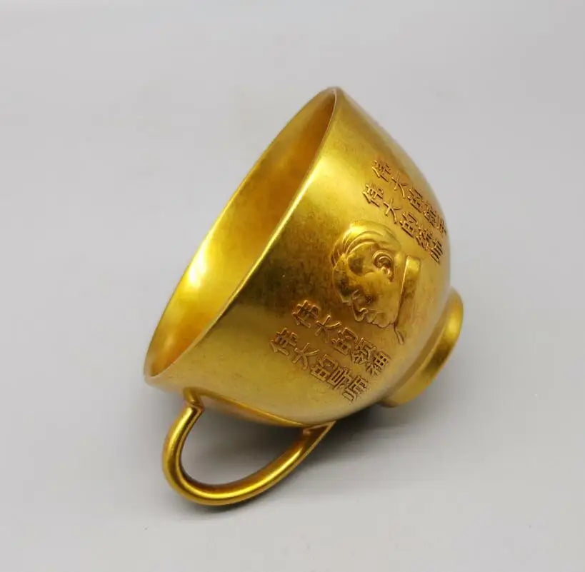 China brass Great leader Chairman MAO tea cup crafts statue