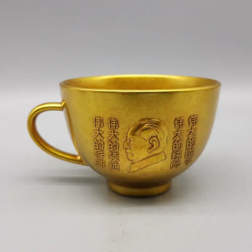 China brass Great leader Chairman MAO tea cup crafts statue