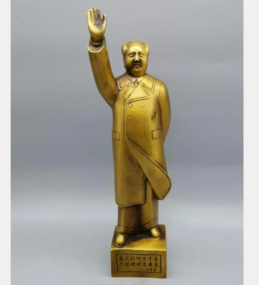 China brass Great leader Chairman Mao standing crafts statue