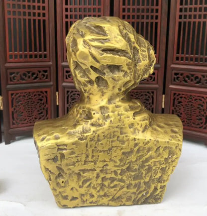 China brass Great leader Mao Zedong Head portrait crafts statue